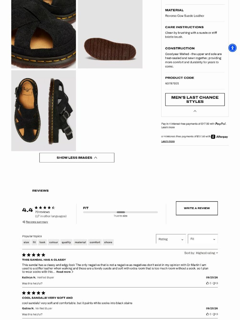 Dr. Martens Archive Fisherman Sandals in Black Suede -Size US W 8, US M 7, EU 39 - Picture 11 of 11